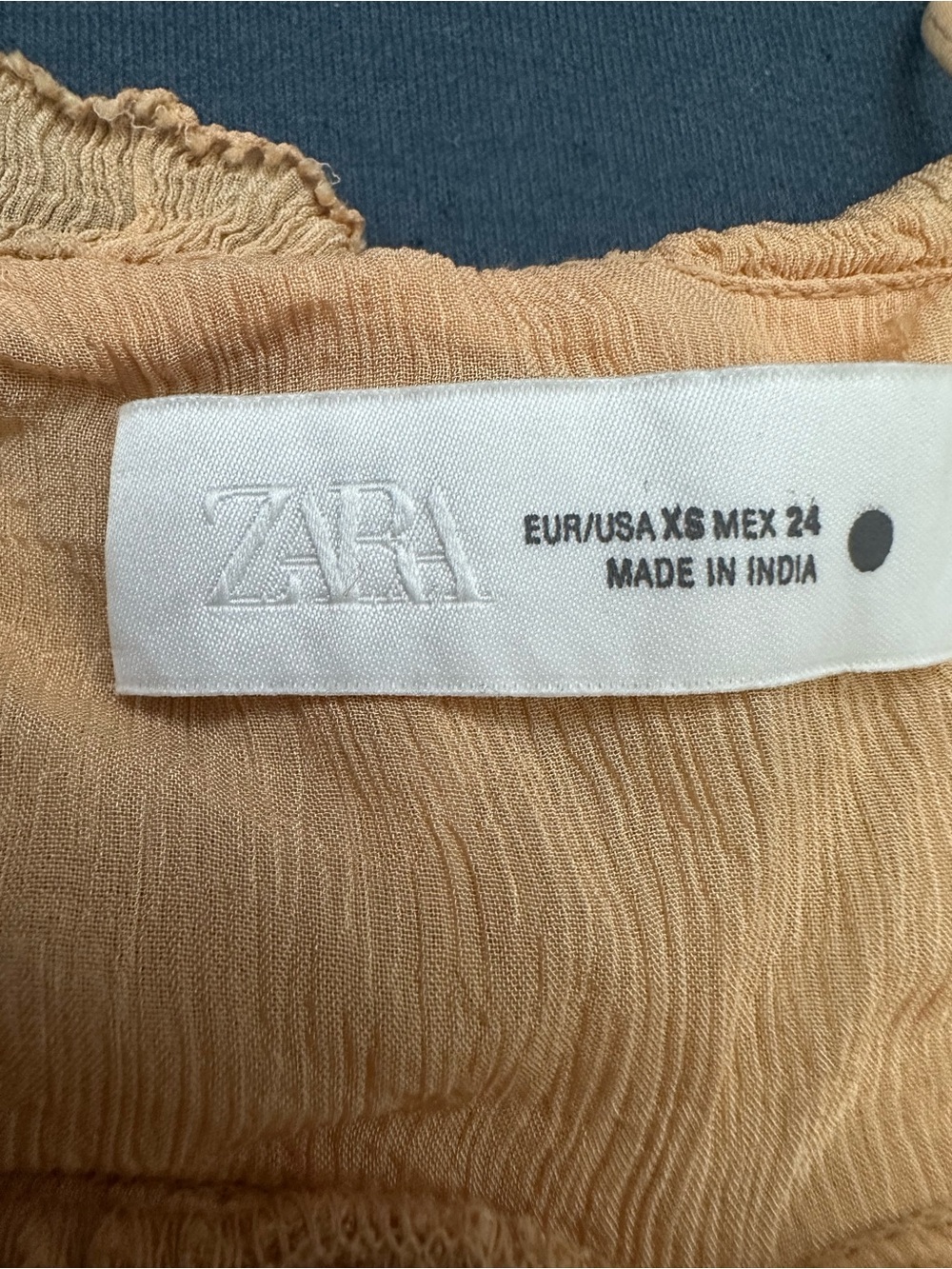 Zara Asymmetrical Handkerchief Hem Spaghetti Strap Dress in Peach - Picture 8 of 8